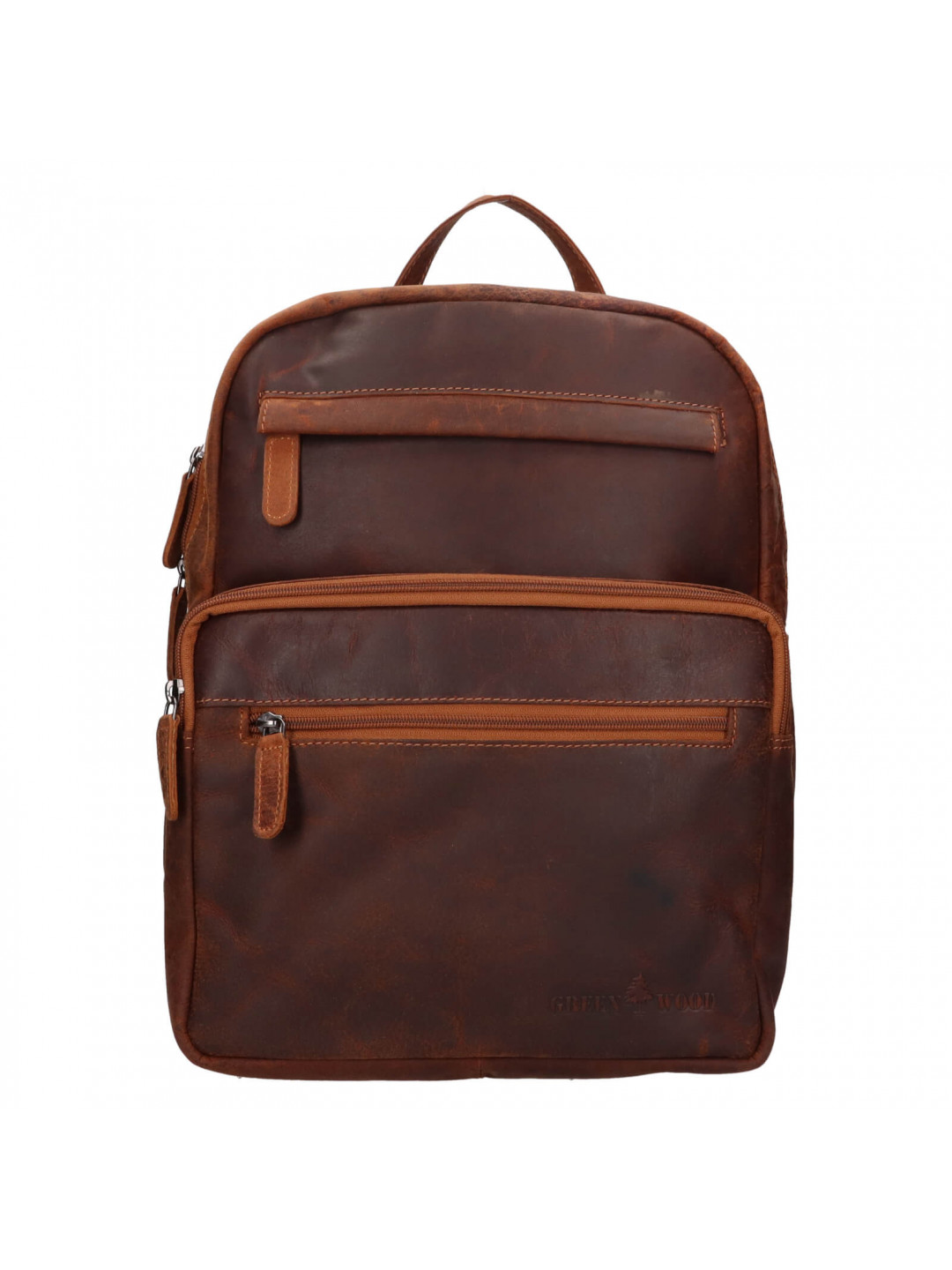 Vintage dámský kožený batoh Greenwood Beate – hnědá